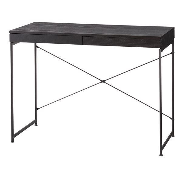パソコンデスク ワークデスク 幅100cm ブラック 引き出し付き スチール 木目 組立品 リビング 子供部屋 勉強部屋 在宅ワーク |b04の通販は 19,461円