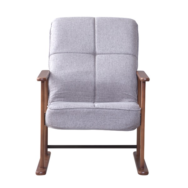 パーソナルチェア 高座椅子 幅56cm S グレー 木製 スチール リクライニング 肘付き 高さ調節 折りたたみ 組立品 リビング【メーカー直送】代引き・銀行振込前払い不可・同梱不可の通販は