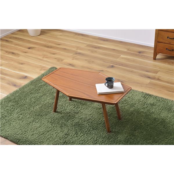 こたつ 幅80×奥行50×高さ36.5cm 六角形 ライトブラウン コタツ