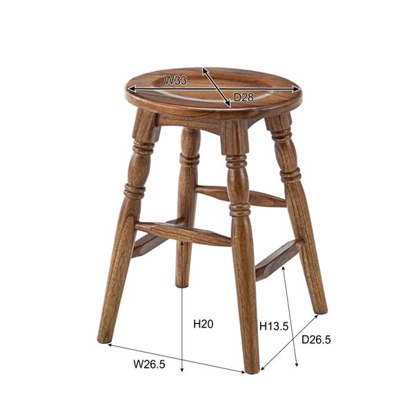 スツール オットマン 約幅33cm ブラウン オーバル 木製 完成品 リビング ダイニング インテリア家具 店舗 ショップ 備品 什器 おすすめ・人気スツール オットマン 約幅33cm ブラウン オーバル