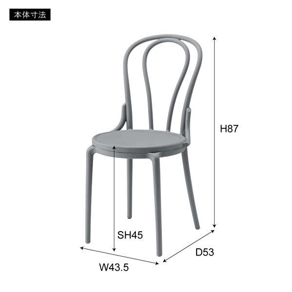 パーソナルチェア リビングチェア 約幅43.5cm グレー ポリプロピレン 組立品 リビング ダイニング インテリア家具 パーソナルチェア リビングチェア 約幅43.5cm グレー ポリプロピレン