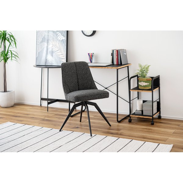 回転チェア ダークグレー （約W49×D58×H84×SH49cm） 組立式 |b04