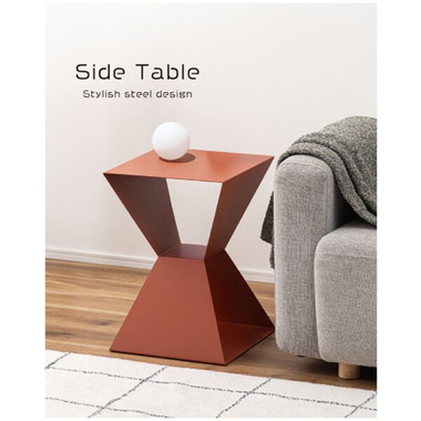 サイドテーブル 約W35×D35×H50.5cm オレンジ  完成品【メーカー直送】代引き・銀行振込前払い不可・同梱不可