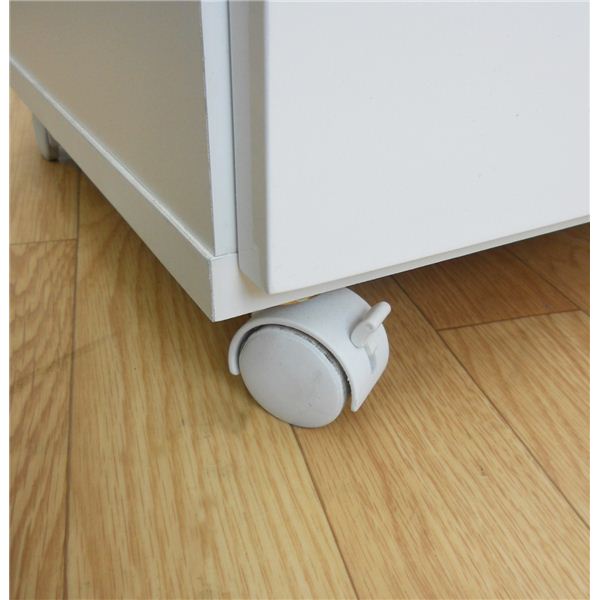 ダストボックス/蓋付きゴミ箱 (2分別) 幅55cm キャスター付き
