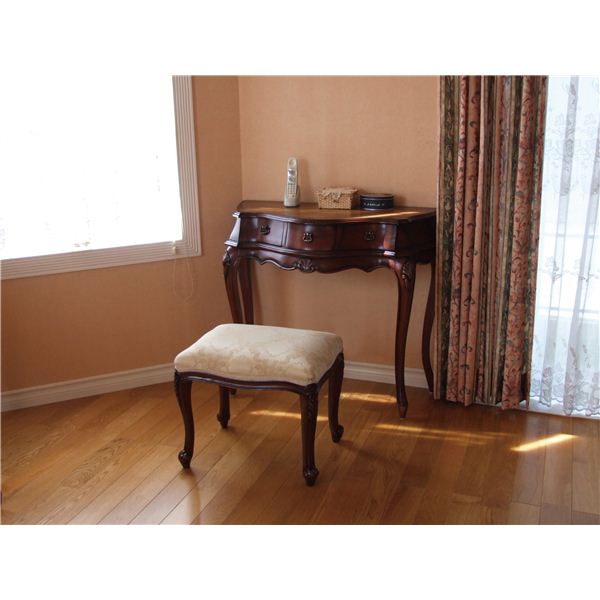 アンティーク調猫足スツール【ブラウン】 木製 『フランシスカ』 高さ