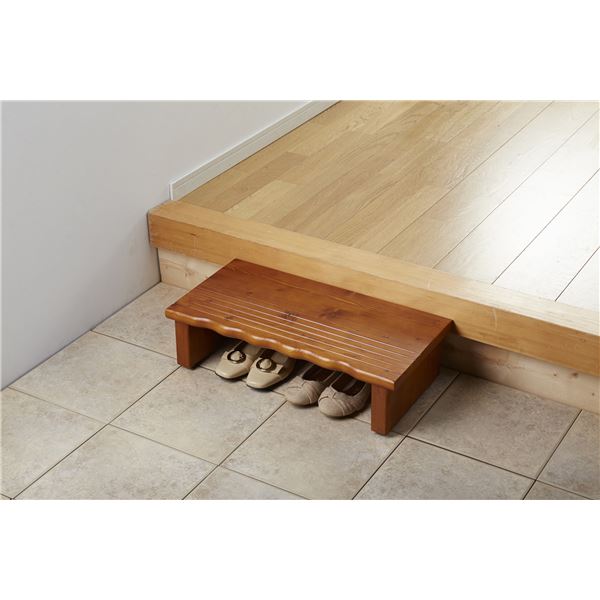 天然木玄関台(踏み台/ステップ) 幅60cm アジャスター付き (完成品) |b04