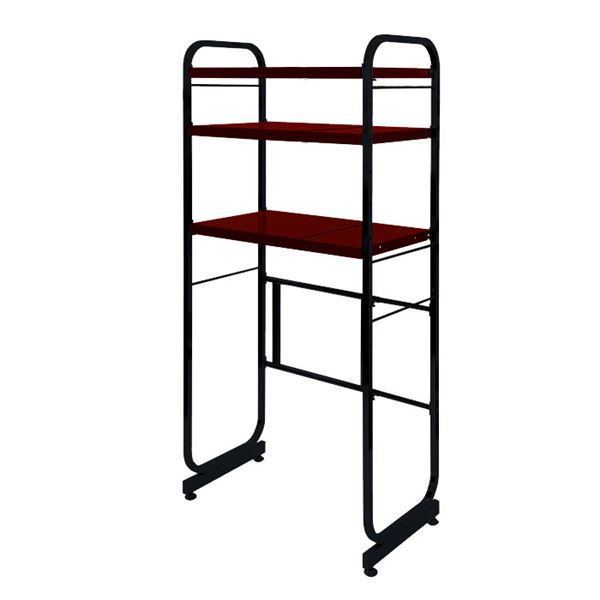 キッチン収納 約幅550〜900mm 3段 カーボンブラック 日本製 棚板 バーガンディ 伸縮式 キッチンペールラック LUGSJAPAN 組立品【メーカー直送】代引き・銀行振込前払い不可・同梱不可