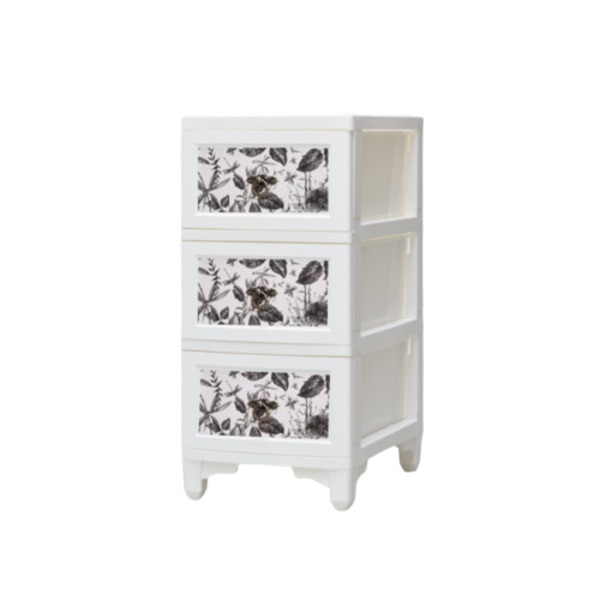 衣類収納 タンス 約幅34cm 3段 ホワイト×ボタニー 日本製 引き出し カドリー チェスト Cuddly リビング 収納家具 組立品【メーカー直送】代引き・銀行振込前払い不可・同梱不可の通販は 7,096円