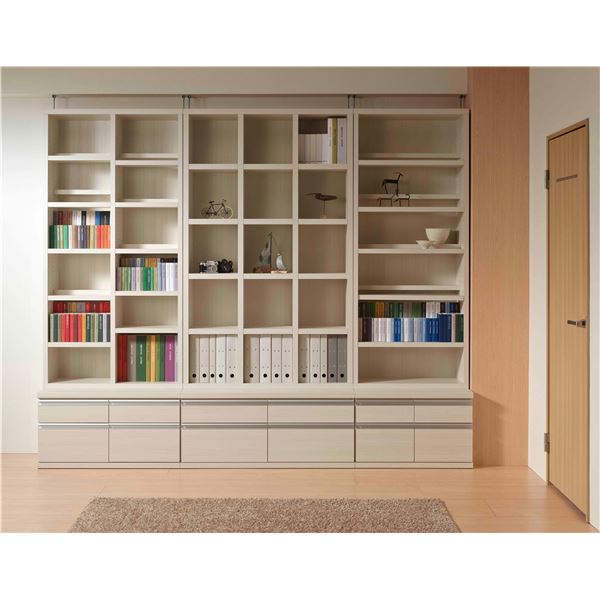 フナモコ コミックシェルフ ロータイプ (幅75×114cm) ホワイトウッド CBS-76L |b04 その他収納家具