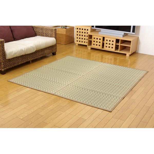モダン い草 ラグマット/絨毯 (本間6畳 約286×382cm 長方形) 日本製 抗菌 防臭 調湿 消臭 掛川織 (リビング) |b04の通販は