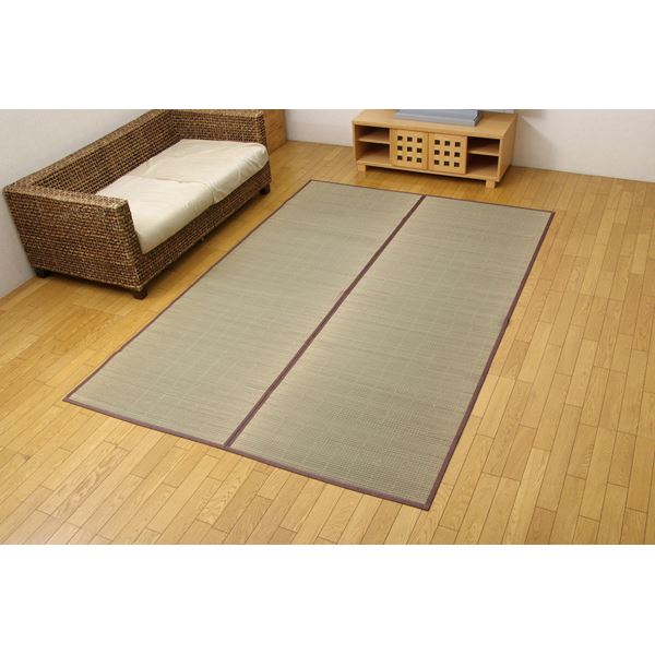 い草 花ござ/ラグマット (無地 江戸間3畳 約174×261cm) 裏：不織布 抗菌防臭 消臭 調湿 裏貼CP (リビング) |b04の通販は 10,239円