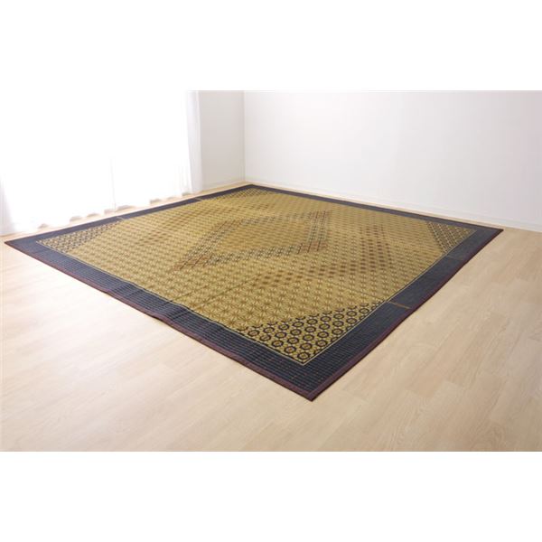 い草 ラグマット/花ござ (約3畳 長方形 ブラウン 約191×250cm) 裏：不織布 防滑 抗菌 防臭 消臭 調湿 日本製 (リビング) |b04の通販は