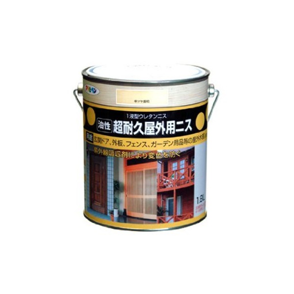 超耐久屋外用ニス 半ツヤ透明 1.8L【代引不可】【メーカー直送】代引き・銀行振込前払い不可・同梱不可の通販は