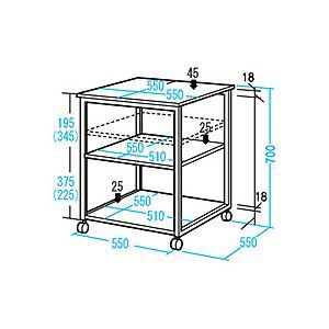 TANOSEE プリンターワゴン レーザープリンター用 W570×D550×H700mm 1台 |b04