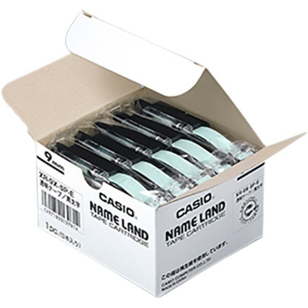 カシオ CASIO ネームランド NAME LAND スタンダードテープ 9mm×8m 透明/黒文字 XR-9X-5P-E 1パック(5個) |b04の通販は 5,743円
