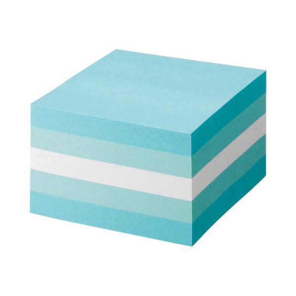 （まとめ） TANOSEE ふせん カラーブロック 75×75mm パステルブルー 1冊 (×5セット) |b04の通販は