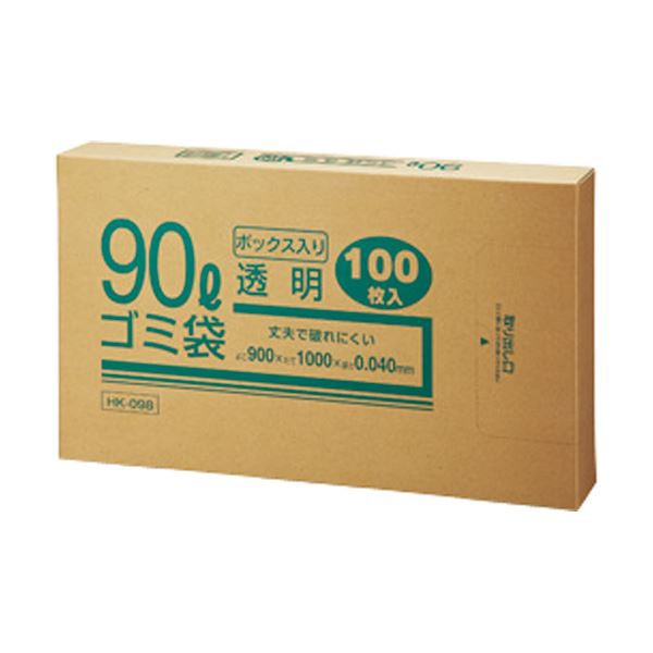 (まとめ) クラフトマン 業務用透明 メタロセン配合厚手ゴミ袋 90L BOXタイプ HK-098 1箱(100枚) (×5セット) |b04