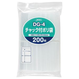 (まとめ) ジャパックス チャック付ポリ袋 ヨコ85×タテ120×厚み0.04mm DG-4 1パック(200枚) (×15セット) |b04の通販は 8,256円