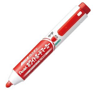 (まとめ) ぺんてる ノック式ハンディ ホワイトボードマーカー 中字丸芯 赤 MWXN5M-B 1本 (×30セット) |b04の通販は