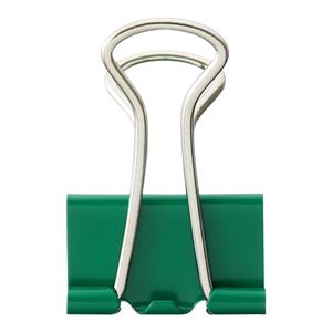 （まとめ） TANOSEE ダブルクリップ 中 口幅25mm グリーン 1箱（10個） (×50セット) |b04の通販は