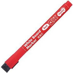 （まとめ） TANOSEE ホワイトボードマーカーキャップ式 マグネット付 細字丸芯 赤 1本 (×50セット) |b04の通販は
