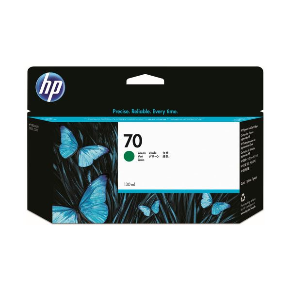 （まとめ） HP70 インクカートリッジ グリーン 130ml 顔料系 C9457A 1個 (×3セット) |b04