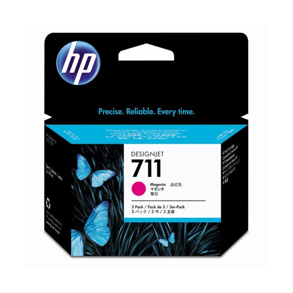 まとめ） HP711 インクカートリッジ マゼンタ 29ml／個 染料系