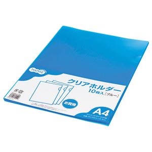 （まとめ） TANOSEE クリアホルダー A4 ブルー 1パック（10枚） (×30セット) |b04の通販は 9,495円