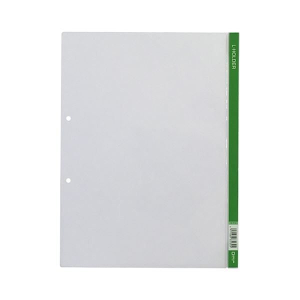 （まとめ） キングジム Lホルダー A4タテ 2穴 緑 見出し付 730 1枚 (×100セット) |b04