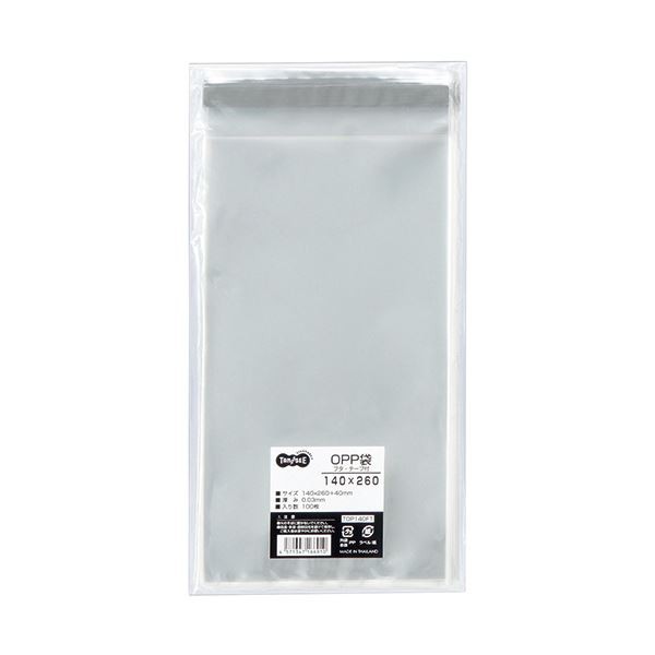まとめ) TANOSEE OPP袋 フタ・テープ付140×260+40mm 1セット まとめ) TANOSEE OPP袋 フタ・テープ付140×260+40mm 1セット