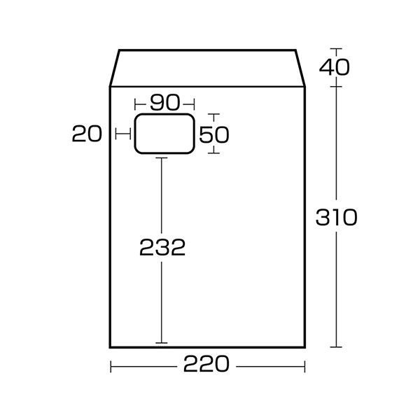 ハート 透けない封筒 ケント グラシン窓テープ付 A4 XEP730 1セット（500枚：100枚×5パック） |b04