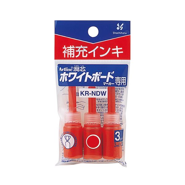 （まとめ） シヤチハタアートライン潤芯ホワイトボードマーカー用補充インキ 赤 72112 1パック（3本） (×30セット) |b04