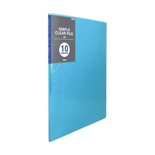 （まとめ）プラス シンプルクリアーファイルA4タテ 10ポケット 背幅6mm ブルー FC-210SC 1冊 (×50セット) |b04の通販は 8,207円