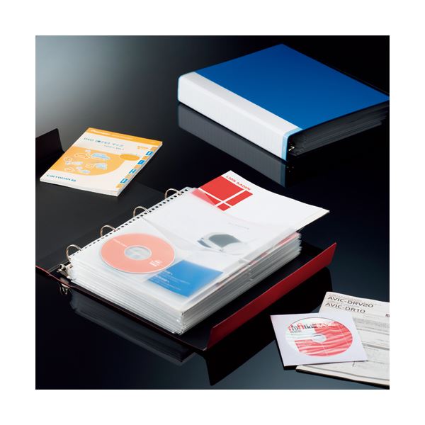 （まとめ）ライオン事務器マニュアルまるごとファイル A4タテ 4穴 10ポケット付属 背幅55mm レッド MF-443 1冊 (×3セット) |b04の通販は