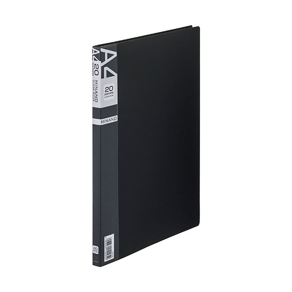 （まとめ）ライオン事務器 クリアーブックMINANO(ミナノ) A4タテ 20ポケット 背幅14mm ブラック CR-20M 1冊 (×10セット) |b04の通販は 5,426円