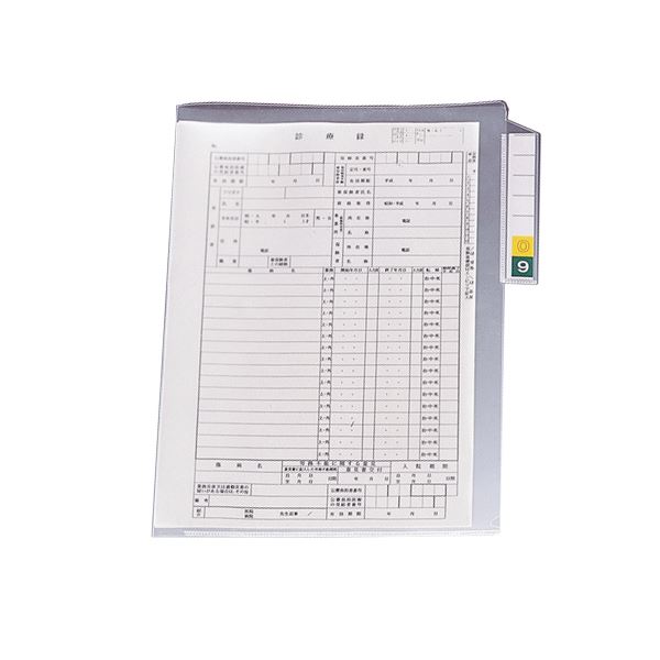 リヒトラブカルテフォルダー［縦型］ シングルポケット A4 見出し紙付 HK7608-ミ 1箱(200枚) |b04の通販はクリアケース・クリアファイル
