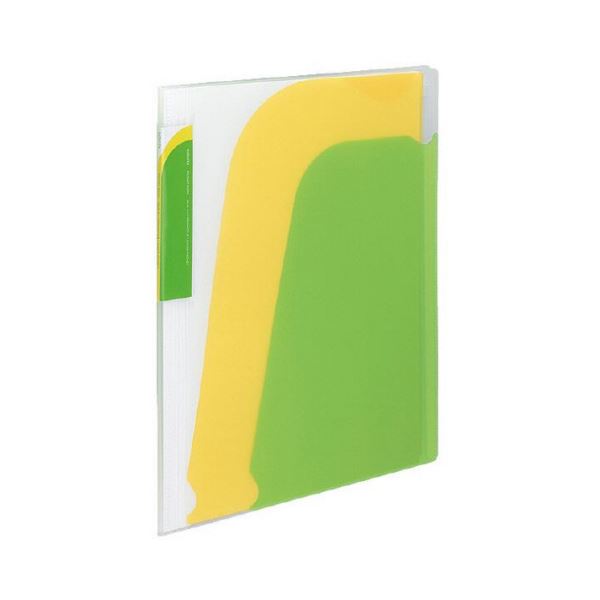コクヨ ポケットブック（ノビータ）チャックポケット付き A4タテ 約90枚収容 背幅10〜25mm ライトグリーン ラ-N205Lg 1セット（10冊） |b04 4,914円