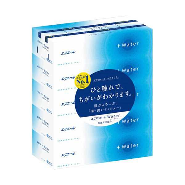 大王製紙 エリエール+Water180組/箱 1セット（50箱：5箱×10パック） |b04