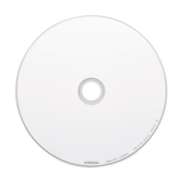 （まとめ）JVC 音楽用CD-R 80分1-48倍速対応 ホワイトワイドプリンタブル 5mmスリムケース AR80FP20J1 1パック（20枚）(×5セット) |b04