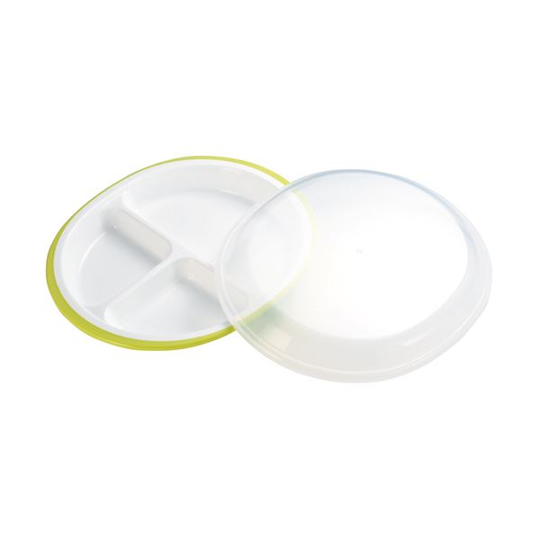 （まとめ）小森樹脂 フタ付ランチプレート「楽弁」丸型 グリーン 1個(×5セット) |b04の通販は 7,805円