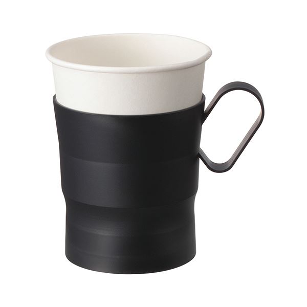 （まとめ）ストリックスデザイン カップ ホルダー ブラック 1パック（5個）(×10セット) |b04の通販は