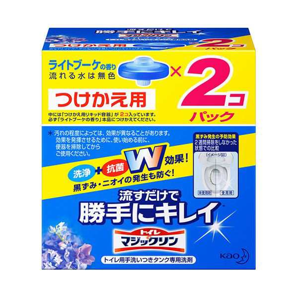 （まとめ）花王 トイレマジックリン流すだけで勝手にキレイ ライトブーケの香り つけかえ用 80g 1セット（2個）(×10セット) |b04