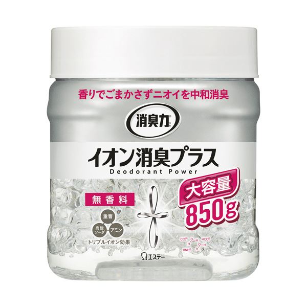 （まとめ）エステー 消臭力 クリアビーズイオン消臭プラス 無香料 大容量本体 850g 1個(×10セット) |b04の通販は 9,350円