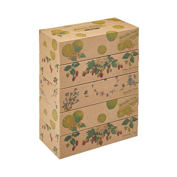 （まとめ）カミ商事 エルモアティシューKazaruKrafty ナチュラル 180組/箱 1パック（5箱）(×10セット) |b04 5,964円