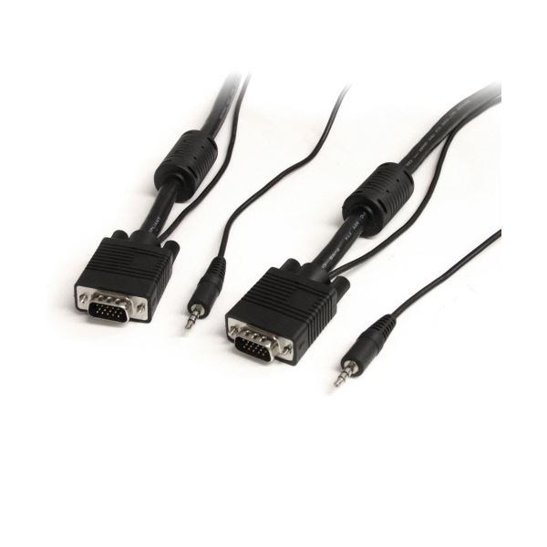 StarTech.com 高解像度VGAケーブル 3.5mmステレオミニプラグ付 7.6m オス/オス MXTHQMM25A 1本 |b04の通販は