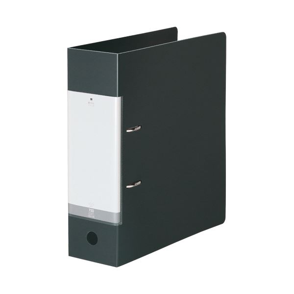 （まとめ）リヒトラブ リクエストD型リングファイル A4タテ 2穴 750枚収容 75mmとじ 背幅88mm 黒 G2290-24 1冊 (×5セット) |b04