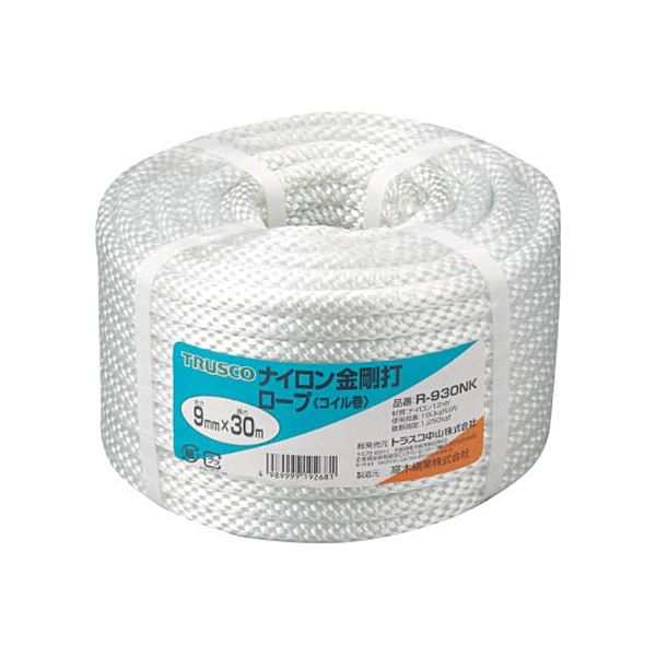 TRUSCO ナイロン金剛打ロープ 9mm×30m コイル巻 R-930NK 1巻 |b04