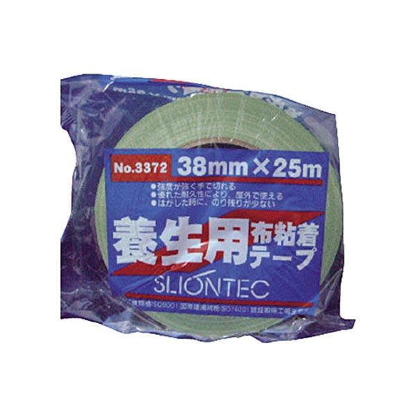 (まとめ) スリオンテック 養生用布粘着テープ 38mm ライトグリーン 337200-LG-00-38X25 1巻 (×30セット) |b04の通販は