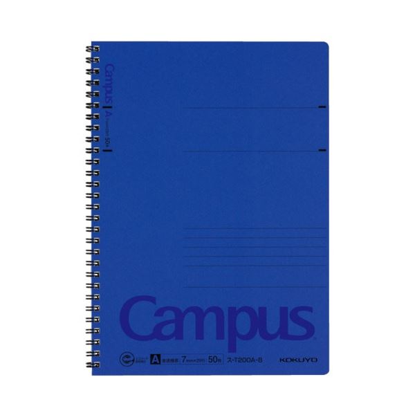 コクヨ キャンパスツインリングノート(色厚表紙) セミB5 A罫 50枚 青 ス-T200A-B 1セット(60冊) |b04の通販は