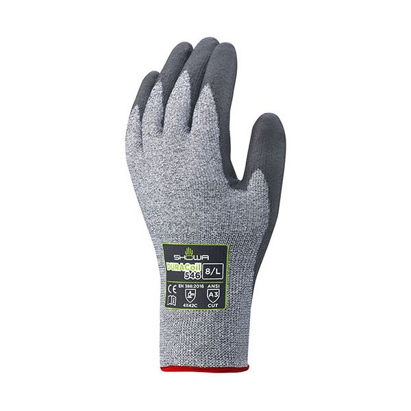 （まとめ）ショーワグローブ 耐切創背抜き手袋デュラコイル 546 XL グレー NO546-XL 1双(×3セット) |b04の通販は